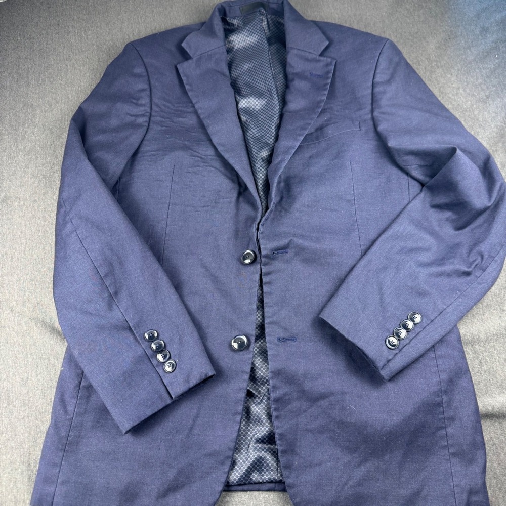 Van Heusen Mens Cool Flex Slim Fit Blazer Navy Blue 2-Button Jacket 38R